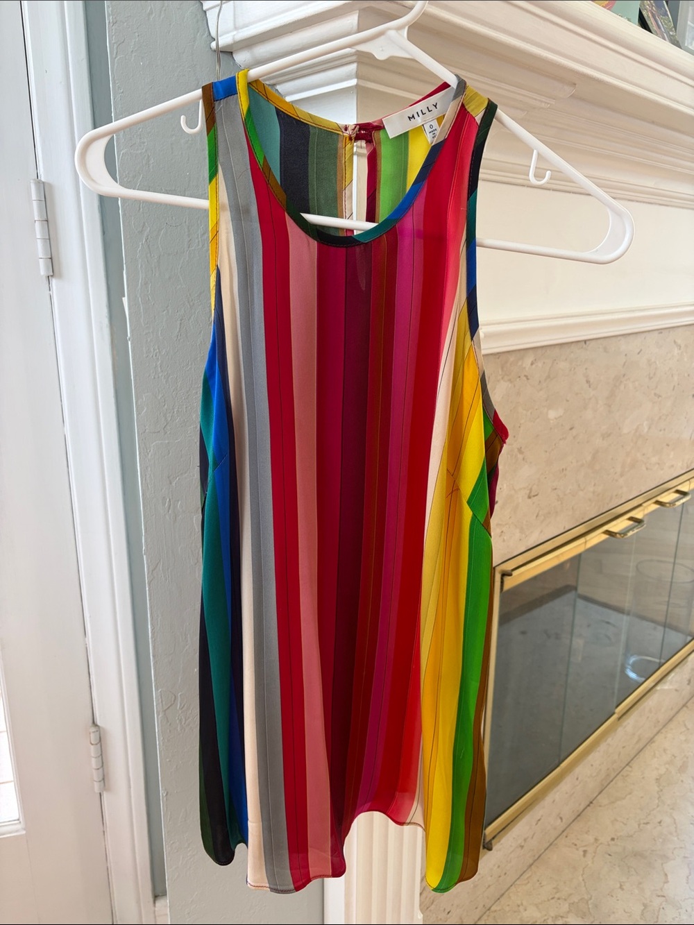 Milly Rainbow Vertical Stripe Blouse